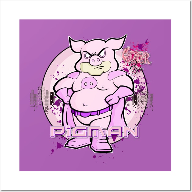 Gutter Pigs Pigman Wall Art by GutterPigs